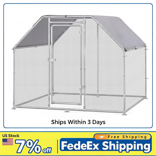 Large metal chicken coop with - metal,