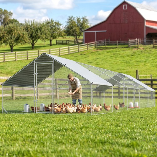 Pawhut steel chicken coop - pawhut,