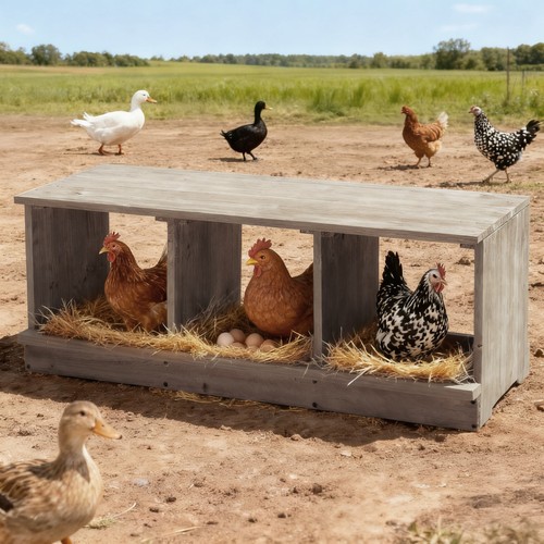 Wooden hens ducks chicken - ducks,