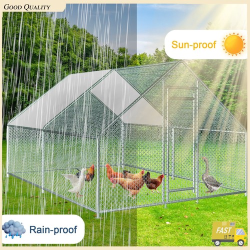 10x13ft metal chicken run pen - metal,