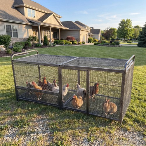 Metal chicken cage - chicken,